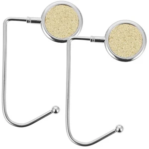  2pcs Alloy Handbag Hangers Durable Bag Hooks Pouch Desktop Holders Table - Picture 1 of 12