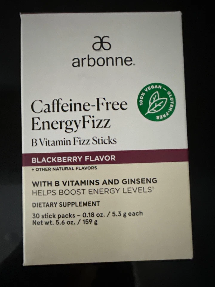 Arbonne Fizz Energy Sticks sin cafeína mora nueva caja 30 varillas caducidad 7/2025 Foto 1 de 1