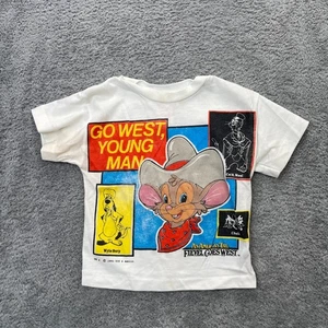 Vintage Fievel Goes West Shirt Boys 3T White Amblin An American Tail 1991 Movie - Bild 1 von 9