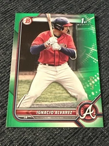 Ignacio Alvarez 2022 Bowman #BD-125 Green 1st Bowman 40/99 Braves-MLB - Foto 1 di 5