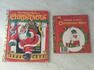 VINTAGE GOLDEN BOOKS 1965 CHRISTMAS MICE & 1977 THE NIGHT BEFORE CHRISTMAS - Picture 1 of 8