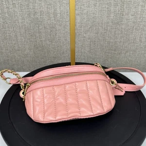Borsa Coach in pelle trapuntata rosa caramella marsupio tracolla borsetta - Foto 1 di 24