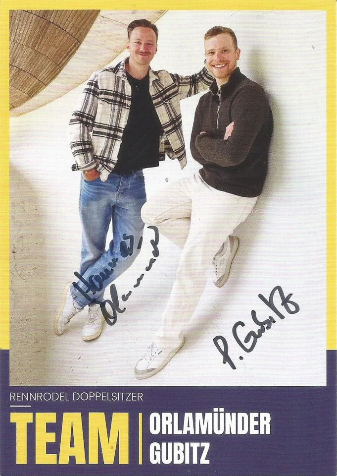 ORLAMÜNDER & GUBITZ  (GER) -RODELN; Olympiasieger; Weltmeister;Originalautogramm - Bild 1 von 1