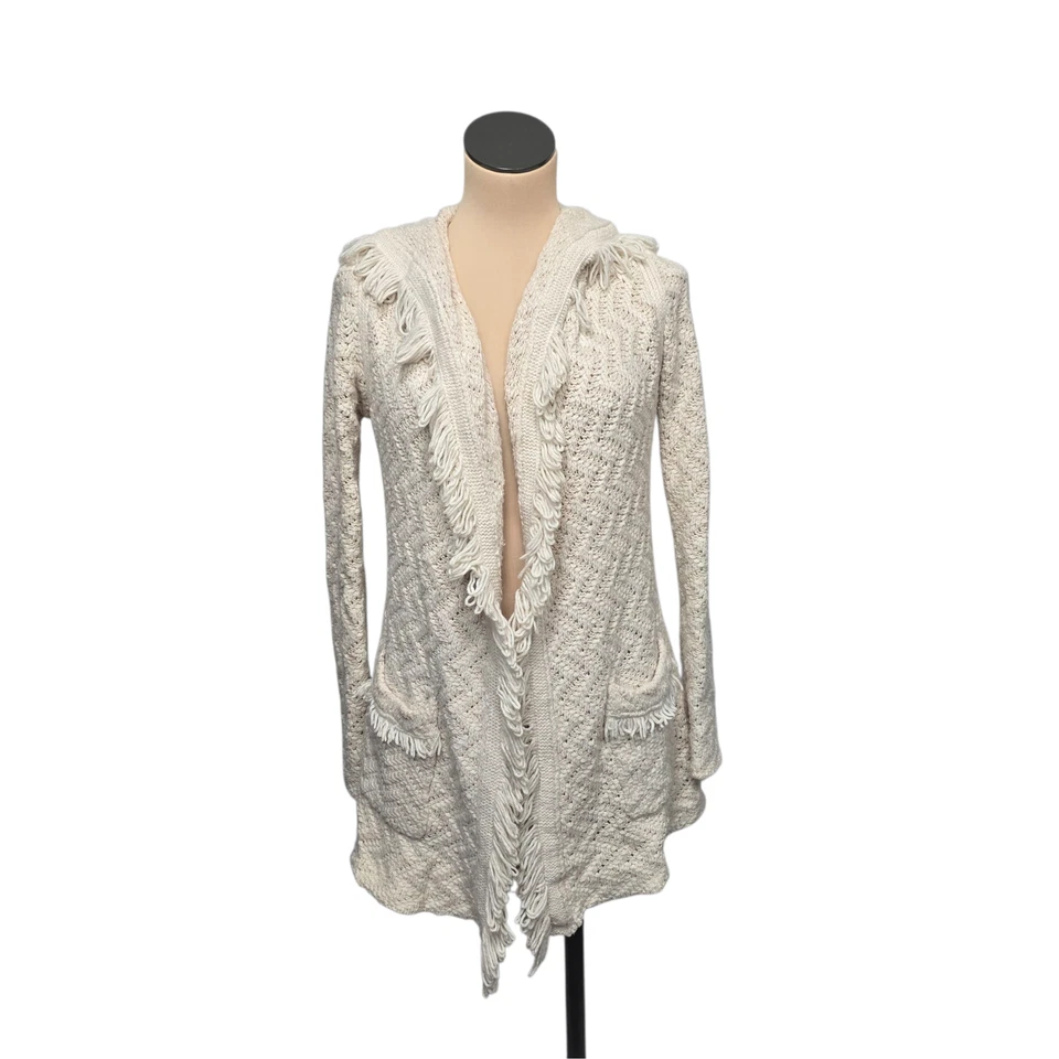 Suéter Angel of the North Mujer XS Capucha Flecos Boho Cárdigan Tejido Bolsillos Foto 1 de 4