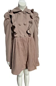 NEU Boutique A'reve hellbraun Mantel Spitze Überzug unten modern romantisch Größe Small neu mit Etikett - Bild 1 von 15