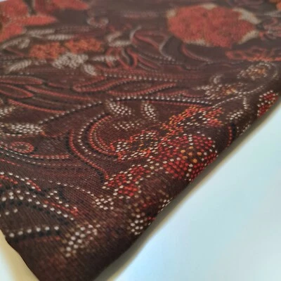 HOMECART Brown Floral Poly Crepe Material Dress Drape Craft Fabric 58" By The Meter