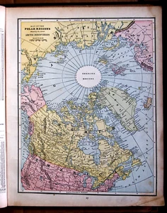 1888 OLD GEOGRAPHICAL MAP:REGIONI, TERRE POLARI E RECENTI SCOPERTE ARTICHE.AETNA - Bild 1 von 3