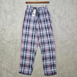 Hot Topic Daisy Street Plaid Lounge Pants Drawstring Waist Purple Blue Women's S - Picture 1 of 8