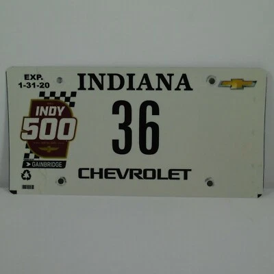 2020 Indianapolis 500 License Plate #36 Pace Car Chevrolet Corvette C8 Stingray  - Image 1 of 3