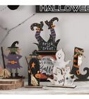 5pcs Halloween Wooden Halloween Tabletop Centerpiece Craft Decor Including Gift