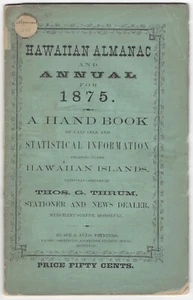 Hawaiian Almanac and Annual for 1875; FIRST Edition; RARE - Picture 1 of 4