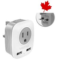 4-in-1 International Power Adapter with 2 USB Ports: Plug Adapter for UK, Ire...