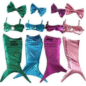 Cat Mermaid Costume Sequin Mermaid Tail Clothes Halloween Cat Fishtail Dress-Up - Picture 1 of 24