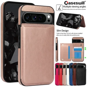 Funda de cuero con soporte para tarjeta para Google Pixel 8A 8 9 Pro XL + Protector de pantalla - Imagen 1 de 33