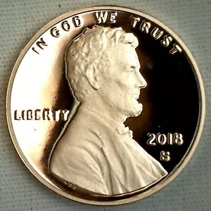 2018 S PROOF Lincoln Shield One Cent Coin Made in USA 1c Penny - Picture 1 of 2