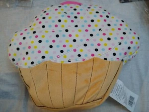 15 Zoll Cupcake Kissen Rot Kirsche oben Weiß Zuckerguss Braun - Bild 1 von 4