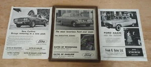 3 Ford Adverts Magazine Adverts MK3 Cortina & Zodiac 1 Framed - Picture 1 of 12