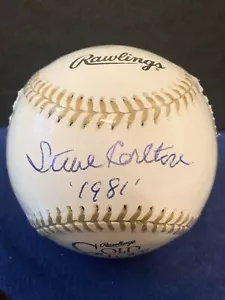 Steve Carlton 1981 Auto Rawlings Gold Glove Award Baseball PSA/DNA Phillies - Bild 1 von 5