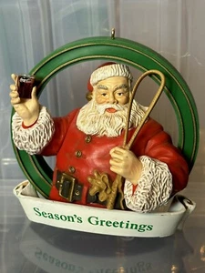 Vintage 1990 Coca Cola Seasons Greetings Santa Trim A Tree Collection Ornament - Picture 1 of 9
