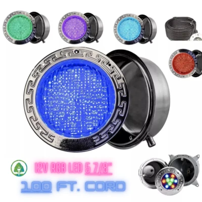 EPISTAR 5 7/8" 50,000 hours SPA LED Swimming Pool Light 12V 100FT MULTICOLOR RGB