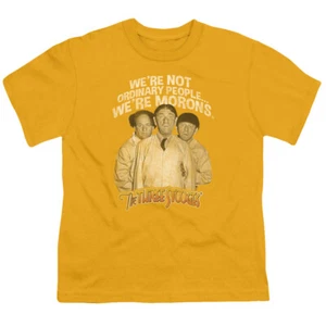 Three Stooges Kids T-Shirt Morons Gold Tee - Picture 1 of 1