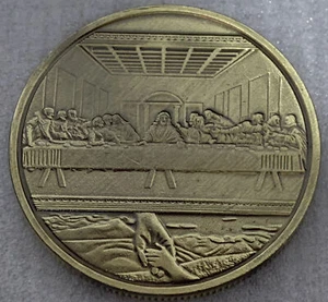* Jesus Christ & Last Supper Bronze Plated Metal Coin *Great Religious Keepsake" - Picture 1 of 4
