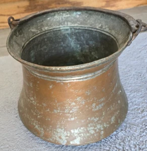 Large Antique Copper Cauldron Pot Great Original Condition No Markings - Picture 1 of 4