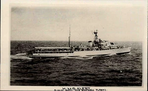 Schiffsfoto-AK Ship Real Photo ~1950/60 Marine HMS ALERT Hochsee Schiff Bateaux - Picture 1 of 2