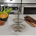 3 Tier Aluminum Silver Cake Stand ,Decorative Cup Cake Stand , Metal