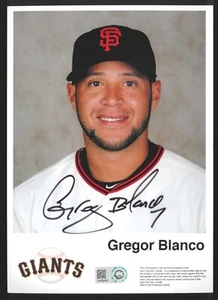 Foto autografiada por Gregor Blanco de 5x7 ~ Autenticada por Beckett, Gigantes de San Francisco - Imagen 1 de 1
