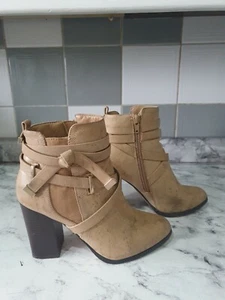 Womens Light Brown Miss Selfridge Heels, boots. size 3 UK - Picture 1 of 10