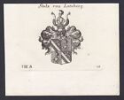 Stolz Latsburg Wappen Adel coat of arms Heraldik Kupferstich antique print