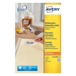 Avery Mehrzweck Abnehmbare Etiketten 4725 Stck. 189 pro A4 Blatt Weiß L4731REV-25 - Bild 1 von 5