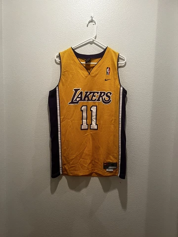 Vintage NIKE Authentic Karl Malone #11 LALakers Jersey Mens Small length + 2 Cover