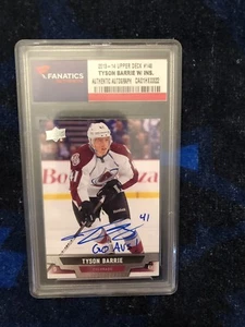 2013-14 Upper Deck Colorado Avalanche Card #148 Tyson Barrie Auto Fanatics COA - Picture 1 of 2
