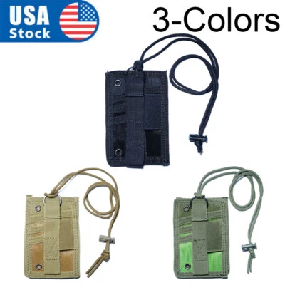 Tactical ID Card Credit Organizer Hook Loop Patch Badge Holder With Neck Lanyard - Image 1 of 4