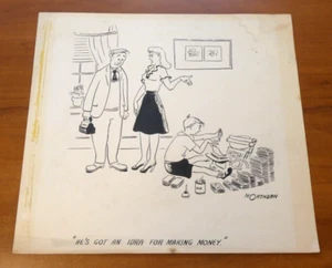 1940's-1950's Original Art by Northern 11x11.5 - Picture 1 of 3