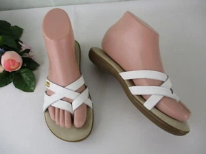 GH Bass Sunjuns Sharon sandali con cinturino in pelle bianca tg. 6 M - Foto 1 di 9
