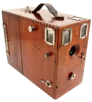 Ernemann Tropical Wood Detective Camera Edison 95B 9x12cm plates 1895. — 第 1/4 张图片