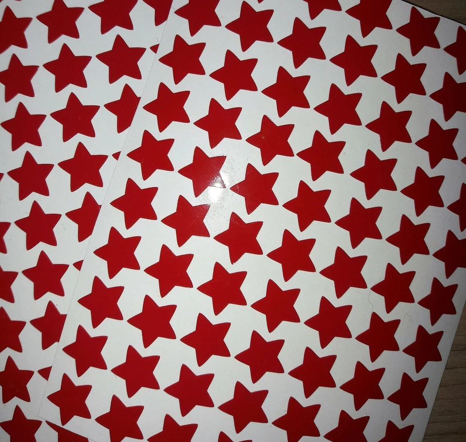 200 Sterne 1cm rot Sticker Aufkleber selbstklebend Basteln Weihnachten Advent - Bild 1 von 1