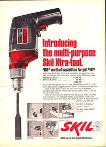 Skil Xtra Tool 599 Drill Hammer Drill Drive R Drill Vintage Print Ad 1973 - Picture 1 of 4