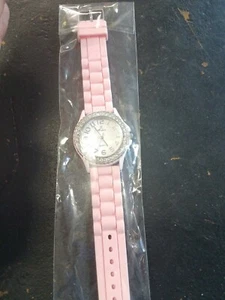 Nurse Sport Watch Pink Silicone EZ Clean Band Nursing Jeweled face - Picture 1 of 5
