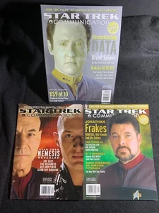 Star Trek Communicator Magazine LOT # 140, 141, 142. Star Trek Nemesis Issues - Picture 1 of 7