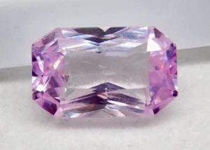 15+Ct Certified Flawless Extremely Rare Pink Kunzite Emerald Cut Loose Gemstone - Imagen 1 de 5
