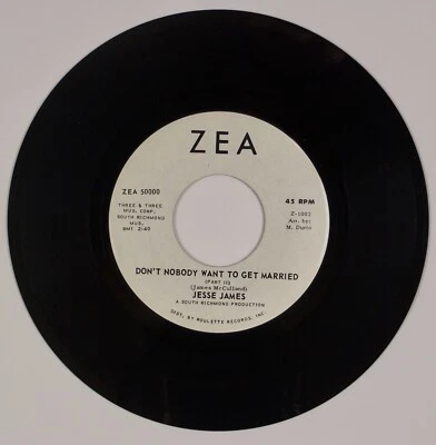 JESSE JAMES: Don’t Nobody Want to Get Married US ZEA Soul Funk Promo 45 NM - Image 1 of 2