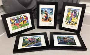 (5) Jamaica 2002 8 X 7” Framed Art By Pearson Captivates The People & Culture - Picture 1 of 13