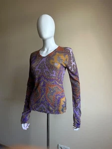 Etro Floral Wool/Silk Multicolor Longsleeve Size 46 - Picture 1 of 22