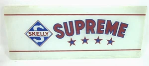 12 5/8x5" SKELLY SUPREME Gas Pump ROG Glass ad sign Service Station Oil Car star - Picture 1 of 7