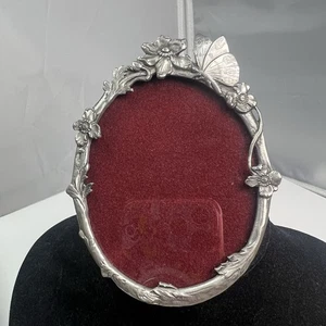 Marco de fotos vintage de peltre fino Elias flores mariposa Art Nouveau SN 925 - Imagen 1 de 9