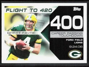 2008 Topps BRETT FAVRE Flight to 420 Card #400 Green Bay Packers - Picture 1 of 2